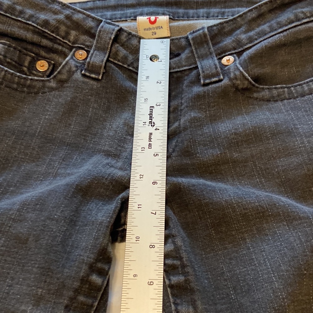 TRUE RELIGION Women’s Low Rise Skinny Black Jeans Size 29/8 Very Nice Condition - Picture 8 of 15